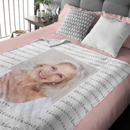 Forever in ons hart Foto Sympathie Memorial Fleece Deken