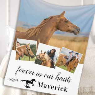 Forever in ons hart Foto van Pet Horse Memorial 4  Fleece Deken