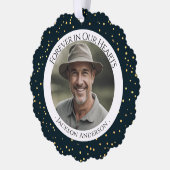 Forever in ons hart Fotoherinnering Ornament Kaart (Links)