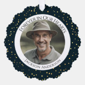 Forever in ons hart Fotoherinnering Ornament Kaart (Voorkant)