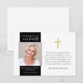 Forever in ons hart Gold Cross Foto Sympathie Bedankkaart (Voorkant / Achterkant)