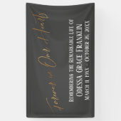 Forever in ons hart Gold Handschrift Donkergrijs Spandoek (Verticaal)