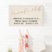 Forever in ons hart Gold Handschrift op Cream Spandoek (Insitu)