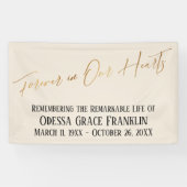 Forever in ons hart Gold Handschrift op Cream Spandoek (Horizontaal)