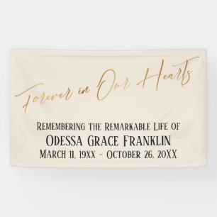 Forever in ons hart Gold Handschrift op Cream Spandoek
