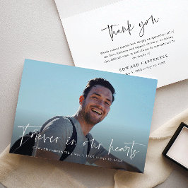 Forever in ons hart Herdenking van de begrafenis Bedankkaart