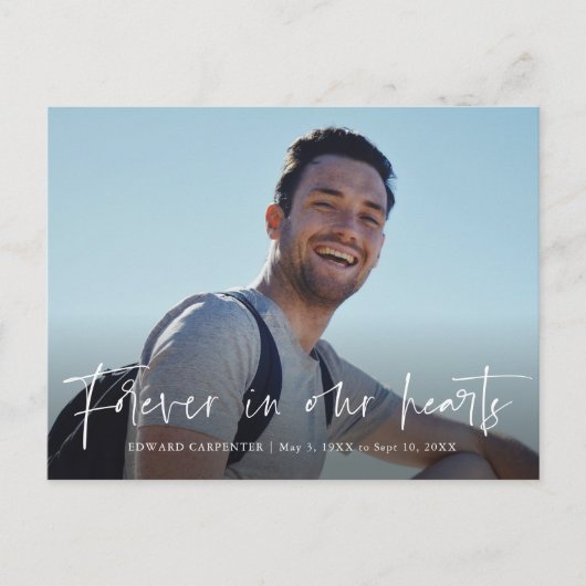 Forever in ons hart Herdenking van de begrafenis Briefkaart (Voorkant)