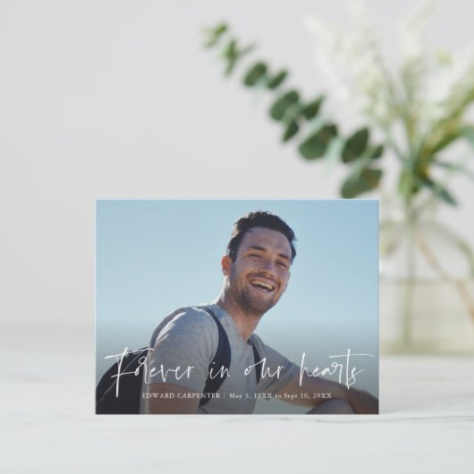 Forever in ons hart Herdenking van de begrafenis Briefkaart (Staand voorkant)
