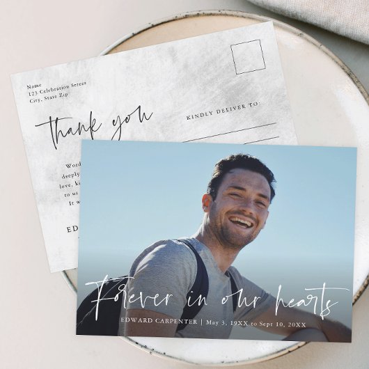 Forever in ons hart Herdenking van de begrafenis Briefkaart