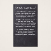 Forever in ons hart Herdenking van de begrafenis K Visitekaartje (Achterkant)