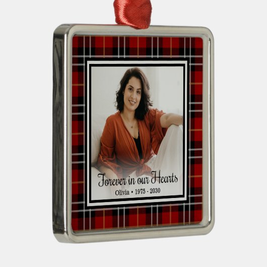 Forever in ons hart Herdenkingsspel Metalen Ornament (Rechts)