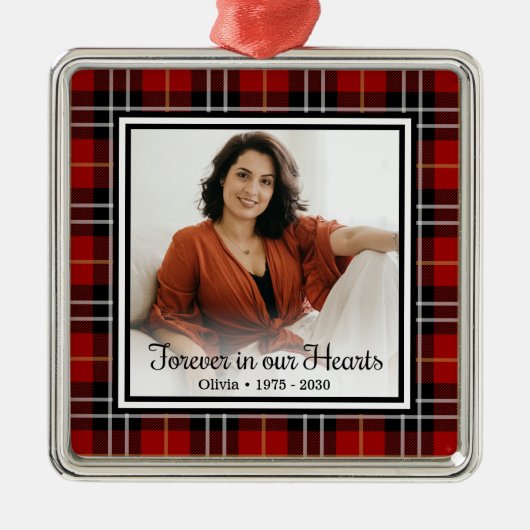 Forever in ons hart Herdenkingsspel Metalen Ornament (Voorkant)