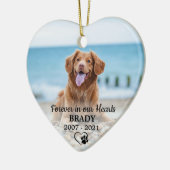 Forever in ons hart Hond 2 Foto Pet Memorial Keramisch Ornament (Links)