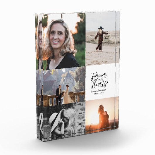Forever in ons hart Memorial Collage Photo Block Fotoblokken (Links)