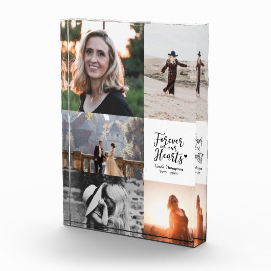 Forever in ons hart Memorial Collage Photo Block Fotoblokken (Rechts)
