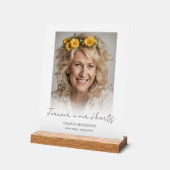 Forever in ons hart Memorial Foto Acryl Bord (Hoek)