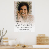 Forever in ons hart Memorial Foto begrafenis Poster (Keuken)