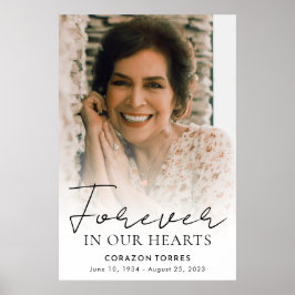 Forever in ons hart Memorial Foto begrafenis Poster