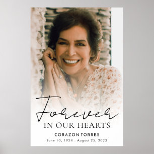 Forever in ons hart Memorial Foto begrafenis Poster