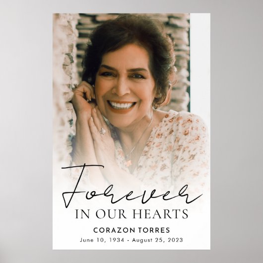 Forever in ons hart Memorial Foto begrafenis Poster (Voorkant)