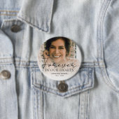 Forever in ons hart Memorial Foto begrafenis Ronde Button 7,6 Cm (In situ)