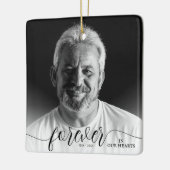 Forever in ons hart Memorial Foto Keramisch Ornament (Links)