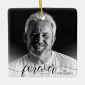 Forever in ons hart Memorial Foto Keramisch Ornament (Voorkant)