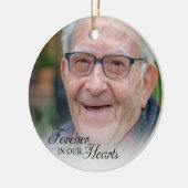 Forever in ons hart Memorial Foto Keramisch Ornament (Links)