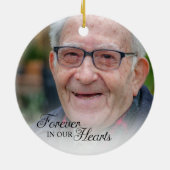 Forever in ons hart Memorial Foto Keramisch Ornament (Achterkant)