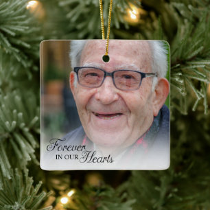 Forever in ons hart Memorial Foto Keramisch Ornament