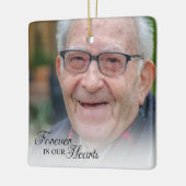 Forever in ons hart Memorial Foto Keramisch Ornament (Links)