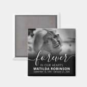 Forever in ons hart Memorial Foto Magneet (Voorkant / Achterkant)