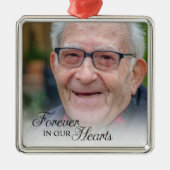 Forever in ons hart Memorial Foto Metalen Ornament (Voorkant)