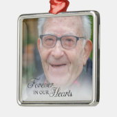 Forever in ons hart Memorial Foto Metalen Ornament (Links)