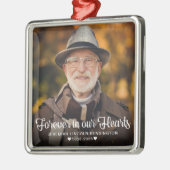 Forever in ons hart Memorial Foto Metalen Ornament (Links)