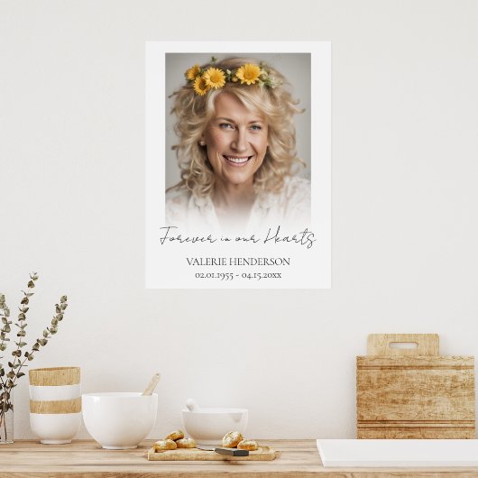 Forever in ons hart Memorial Foto Poster (Keuken)