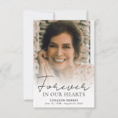 Forever in ons hart Memorial Foto Prayer (Voorkant)