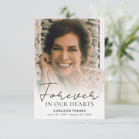 Forever in ons hart Memorial Foto Prayer (Staand voorkant)