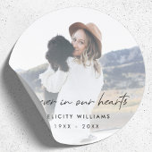Forever in ons hart Memorial Foto Ronde Sticker