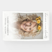 Forever in ons hart Memorial Foto Spandoek (Horizontaal)