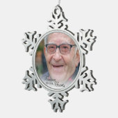 Forever in ons hart Memorial Foto Tin Sneeuwvlok Ornament (Rechts)