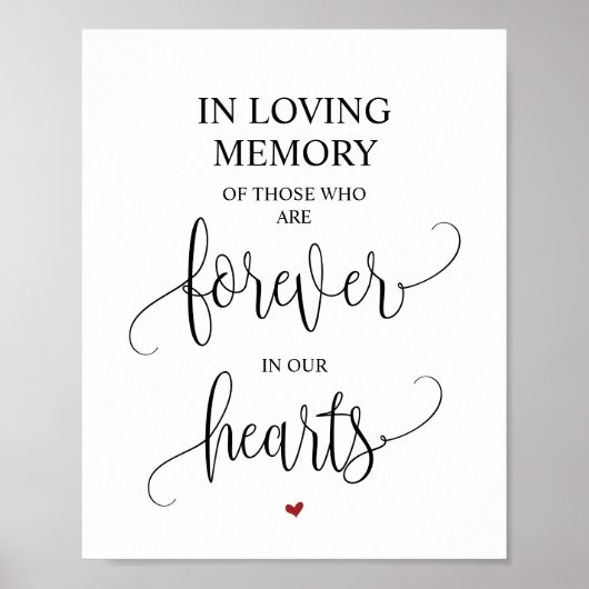Forever in ons hart Memorial Sign v12 Poster (Voorkant)
