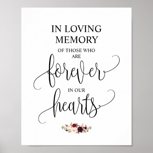 Forever in ons hart Memorial Sign v13 Poster (Voorkant)