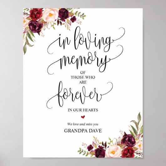 Forever in ons hart Memorial Sign v3 Poster (Voorkant)