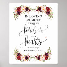 Forever in ons hart Memorial Sign v8