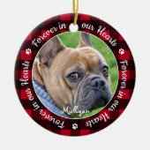 Forever in ons hart Rood Pset Dog Memorial Keramisch Ornament (Voorkant)