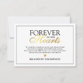 Forever in ons hart Schrift Hartelijk dank Bedankkaart (Voorkant)