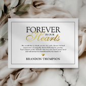 Forever in ons hart Schrift Hartelijk dank Bedankkaart