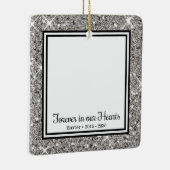 Forever in ons hart Zilver Glitter Dog Memorial Keramisch Ornament (Rechts)