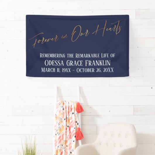 Forever in ons hartenhandschrift Gold bij de marin Spandoek (Insitu)